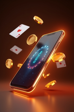 Smartphone com app de cassino