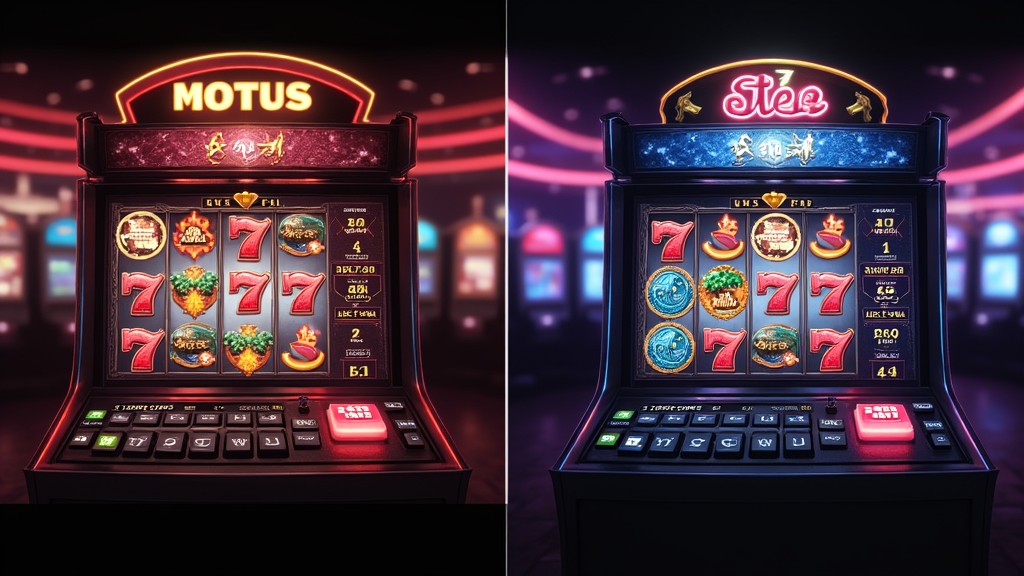 Comparação visual entre os modos Play e Free Play em um cassino escuro