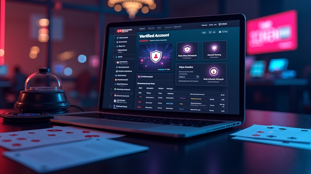 Painel de segurança e saque verificado num casino online